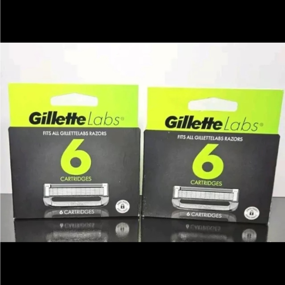 Set of 2 NEW Gillette Labs Mens Razor Refill Blades 12 Blades Altogether